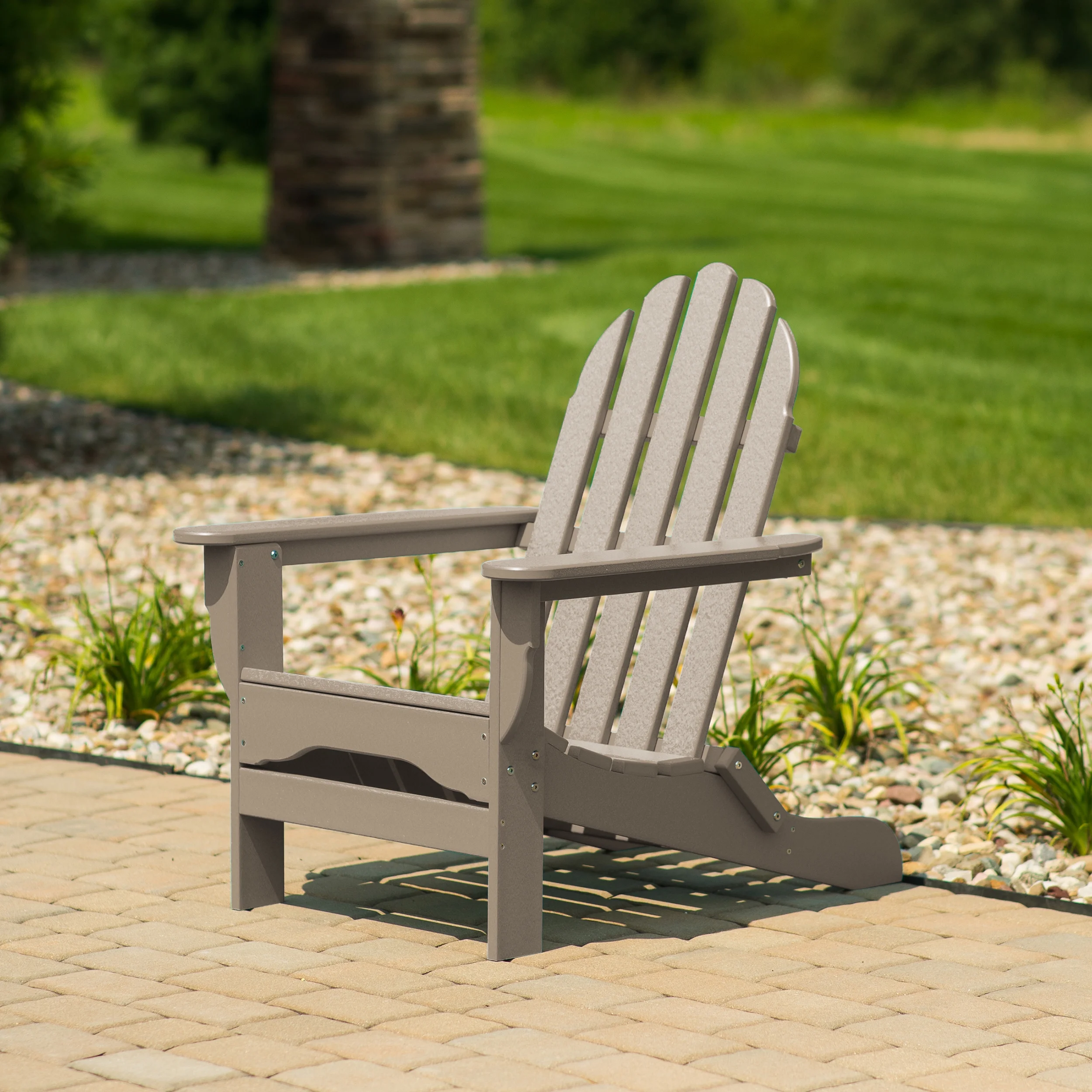 DuroGreen Adirondack Chair Made With All-Weather Tangentwood, Oversized, High End Classic Patio Furniture for Porch, Lawn, Deck, or Fire Pit