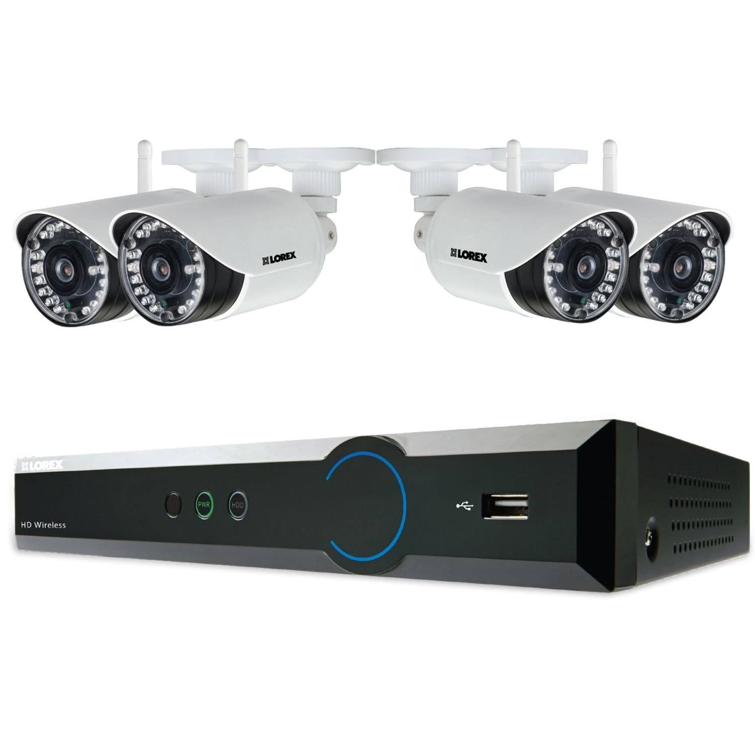 Lorex Lx4471w Wireless 720p HD Video Security System with FLIR Secure Connectivity u0026 4 Wireless Cameras