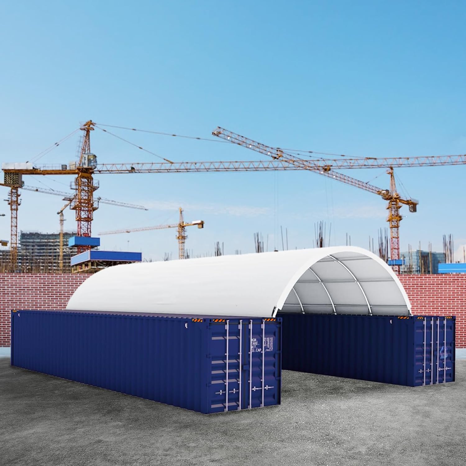 Shipping Container Canopy Shelter, Stable & Durable Cover Storage Container Roof (11oz PE, 20'x40')