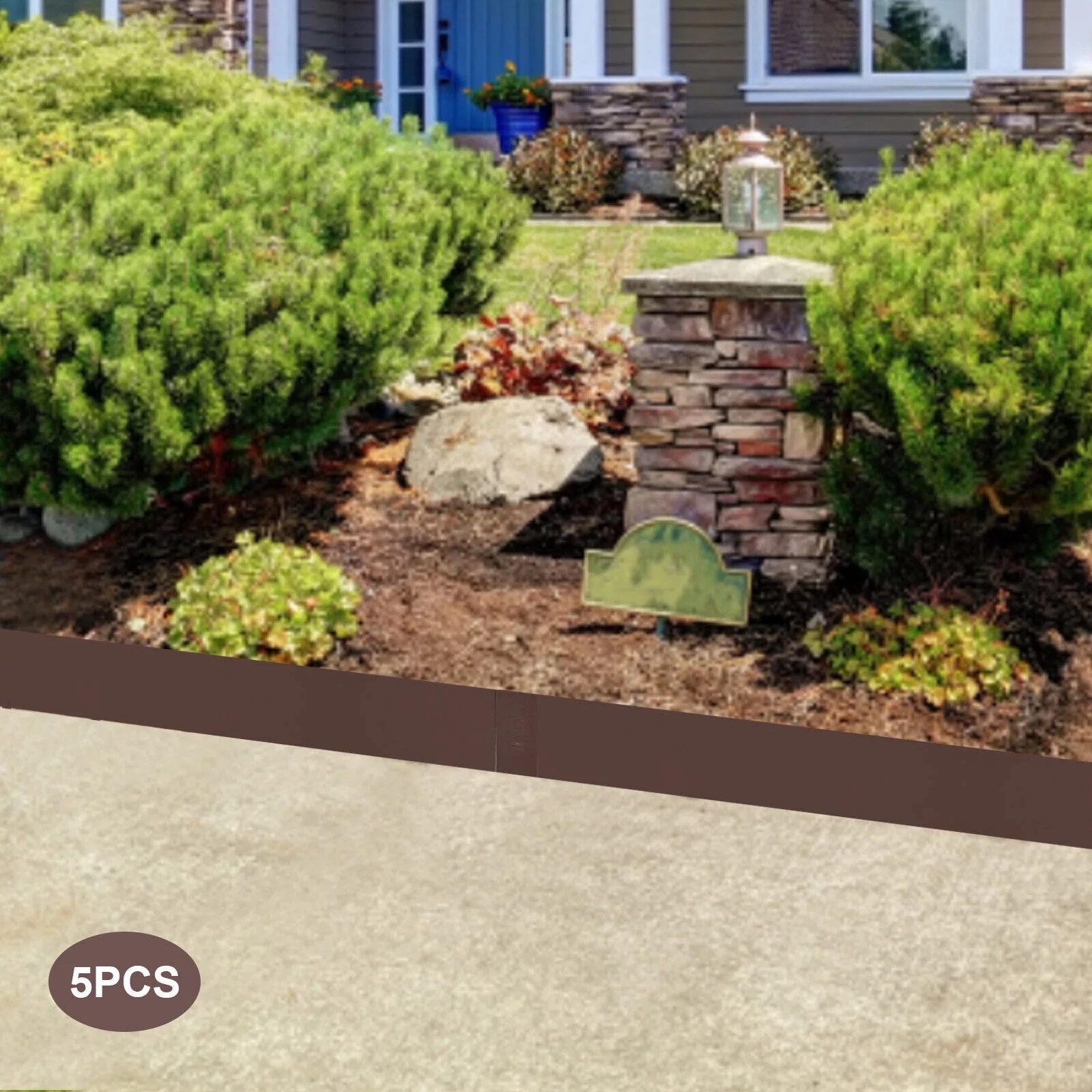 5PCS Steel Lawn Edging Metal Landscape Edging 3/4/5"x39" Without Digging Easy - Curated Treasures Market