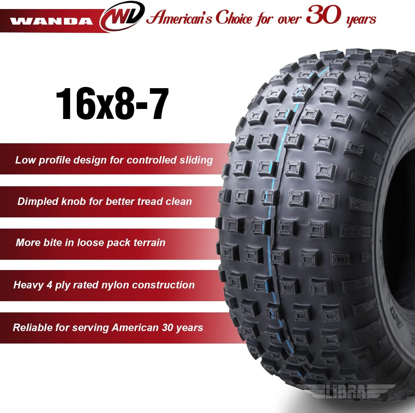 Set of 2 Sport ATV tires go cart tires 16x8-7 16X8X7 4PR Pack of 2
