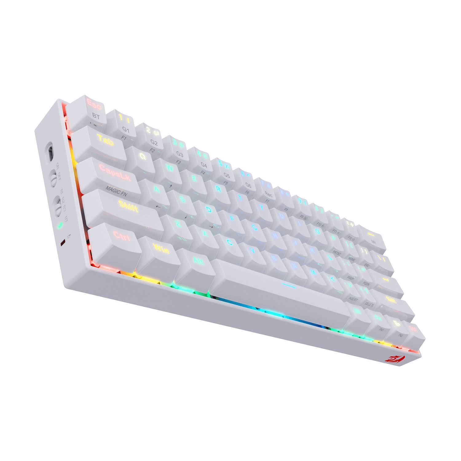 Redragon K530 Draconic 60% White with Quiet-Red Switches | RGB Wireless Mechanical Keyboard