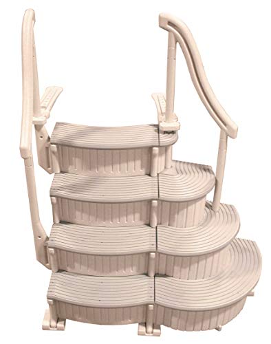 Confer CCX-ADD 4-Step Above Ground Swimming Pool Entry Steps Curved Add-on, Gray