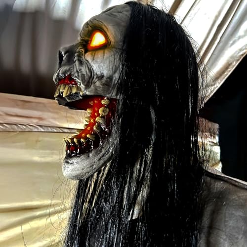 Haunted Hill Farm 5.9 ft. Animatronic Lurching Woman by Tekky, Halloween Animatronic, Scary Indoor House Prop & Decoration