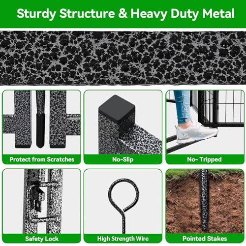 Dog Playpen Outdoor Extra Wide 12 Panels Heavy Duty Anti-Rust Coating-Strengthened Dog Fence 40" Height with Doors Portable for RV Camping Yard