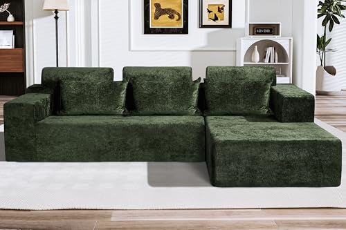 HABUTWAY 105" L-Shape Modular Sectional Sofa Couch for Living Room,No Assembly Required,Modular Comfy Sofa with Deep Seat for Living Room Bedroom