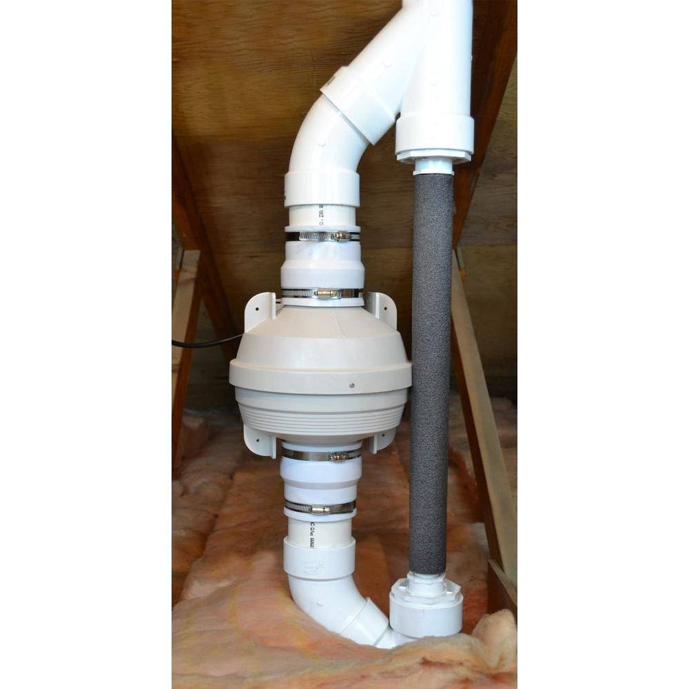 Suncourt Rdk04 Radon Mitigation Fan Kit 4 in. Fan with 4 in. to 4 in. Couplers and Air Pressure Indicator