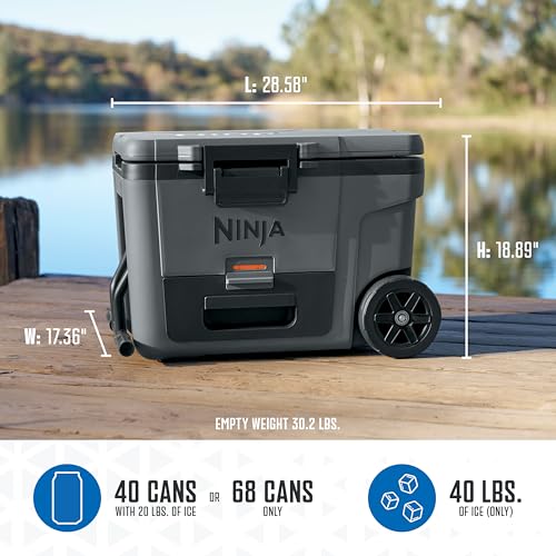 Ninja FrostVault 45qt Wheeled Cooler with Dry Zone, Integrated Fridge-Temp Dry Storage Drawer, Premium Heavy-Duty Insulated Cooler