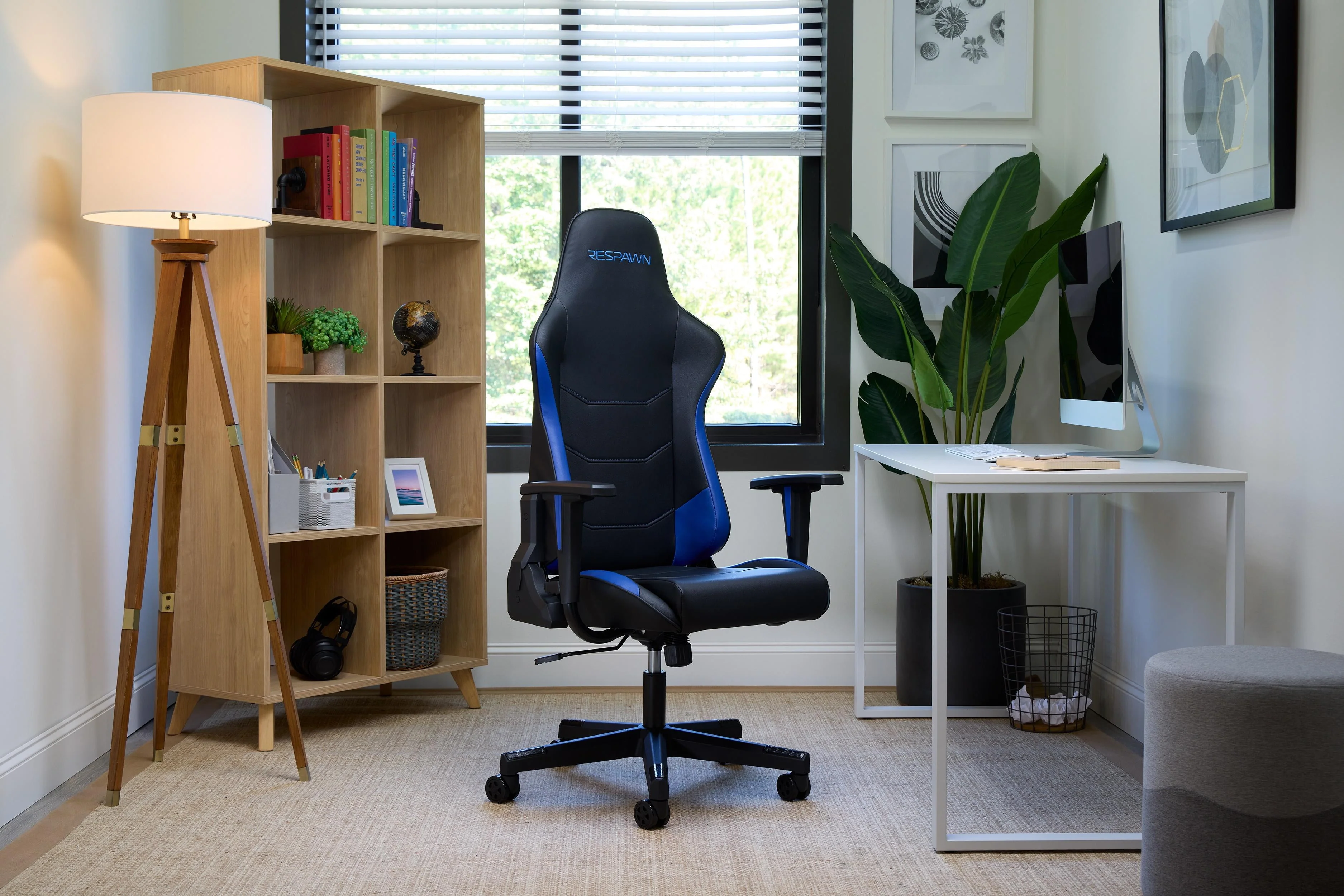 RESPAWN 110 Ergonomic PVC Gaming Chair-Racing Style High Back Office Chair -Integrated Headrest, Recline with Adjustable Tilt Tension & Angle Lock
