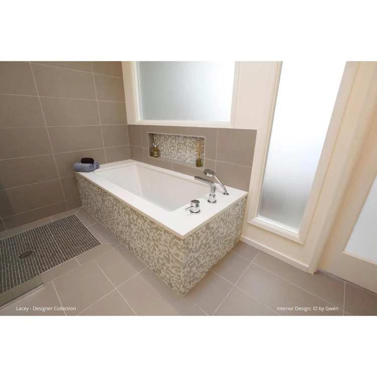 Soaking Tub Designer Collection Lacey 60 x 30 Inch Drop-In Tub Only End White Acrylic