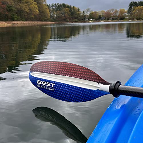 Best Marine and Outdoors Kayak Paddle, Carbon Fiber Shaft & Fiberglass Reinforced Polypropylene Blades, 220cm, 234cm, 250cm