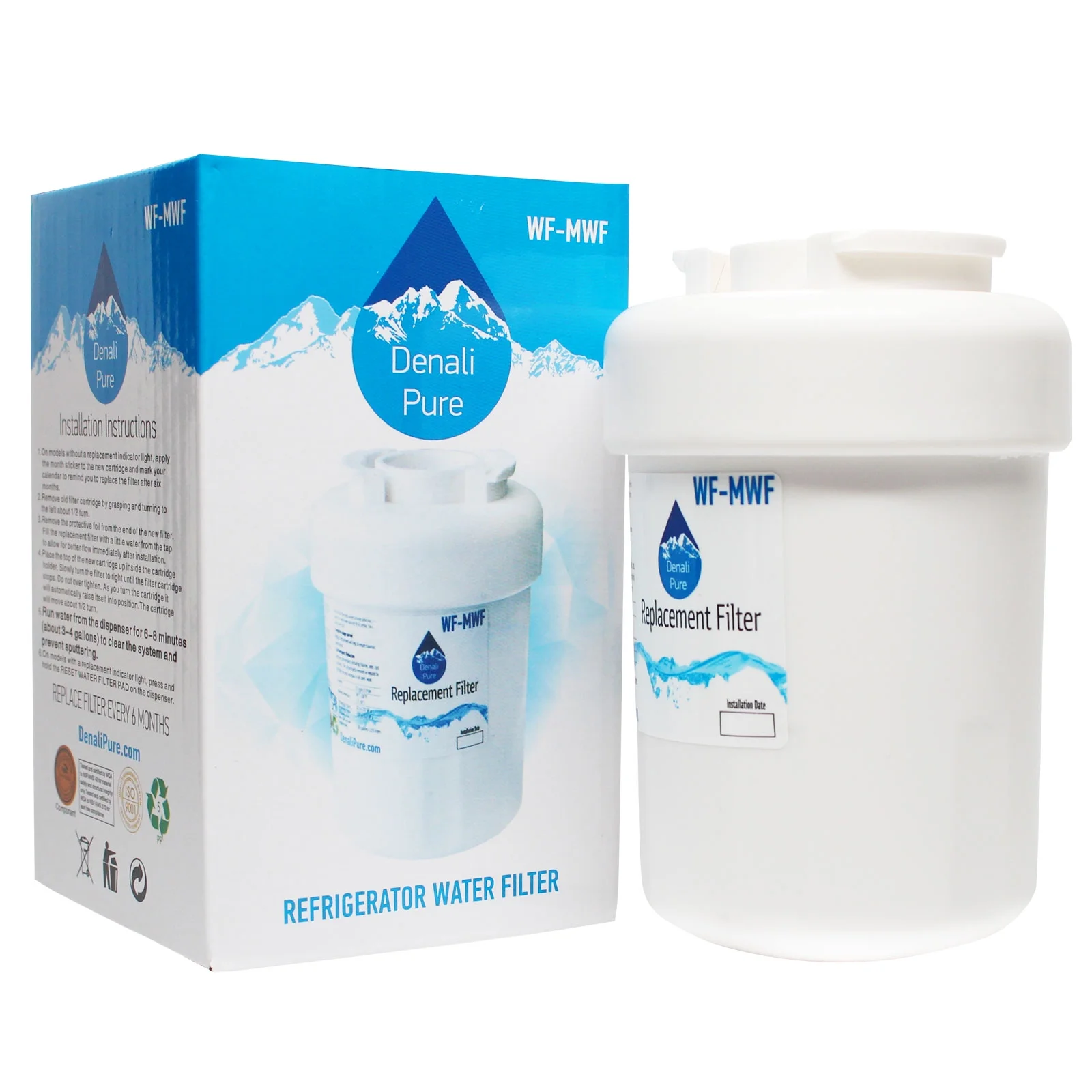 5-Pack Replacement General Electric GSH22JFZBWW Refrigerator Water Filter - Compatible General Electric MWF, MWFP Fridge Water Filter Cartridge