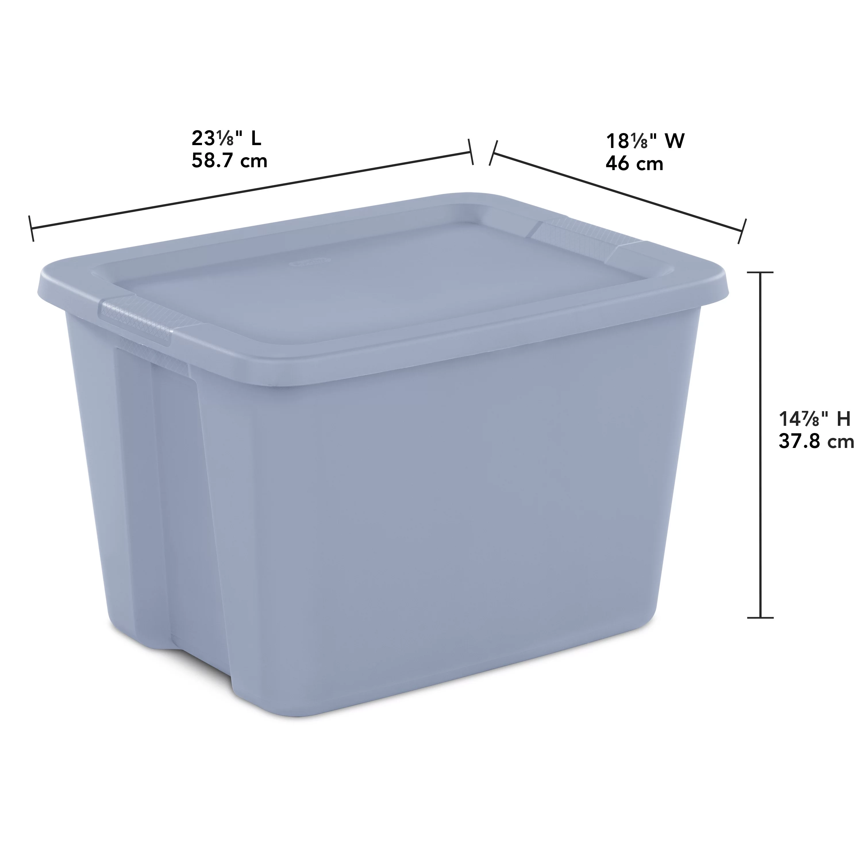 Sterilite 18 Gallon Tote Box Plastic, Gray, Set of 8