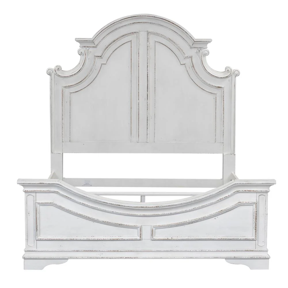 Magnolia Manor White King Panel Bed