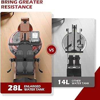JOROTO Water Rowing Machine for Home Use Oak Wood Foldable Rower Machine 330lbs Weight Capacity with Bluetooth Monitor - Sports Supplies Online Store