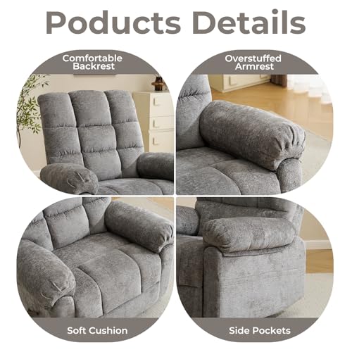 Oversized Power Lift Recliner Chair with Massage and Heat for Elderly, 26" Extra Wide Lift Chair for Big and Tall