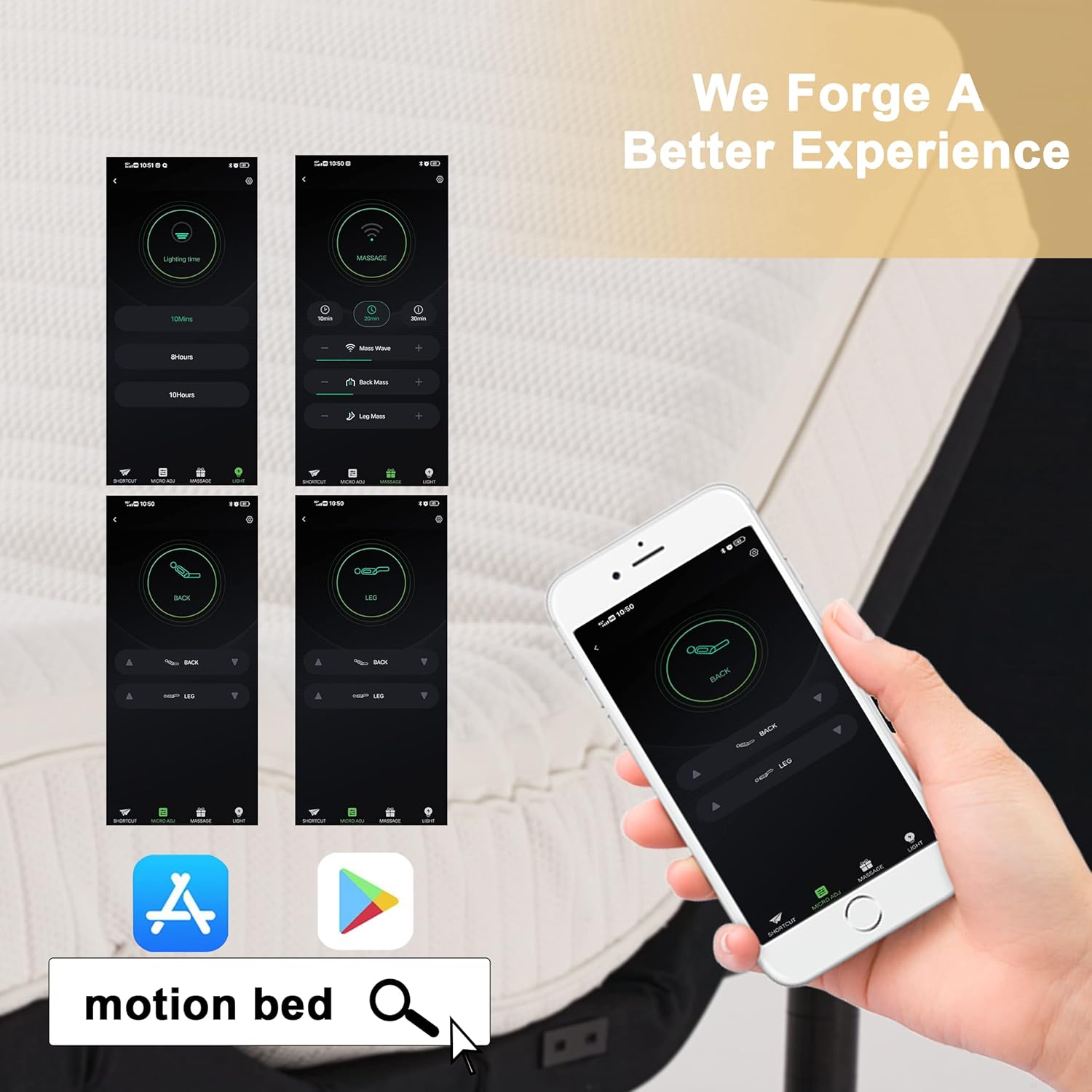 TXL Adjustable Bed Frame, Adjustable Bed Base with Back and Leg Massager , Wireless Remote and Bluetooth APP Syncing, Nightlight, Zero-Gravity
