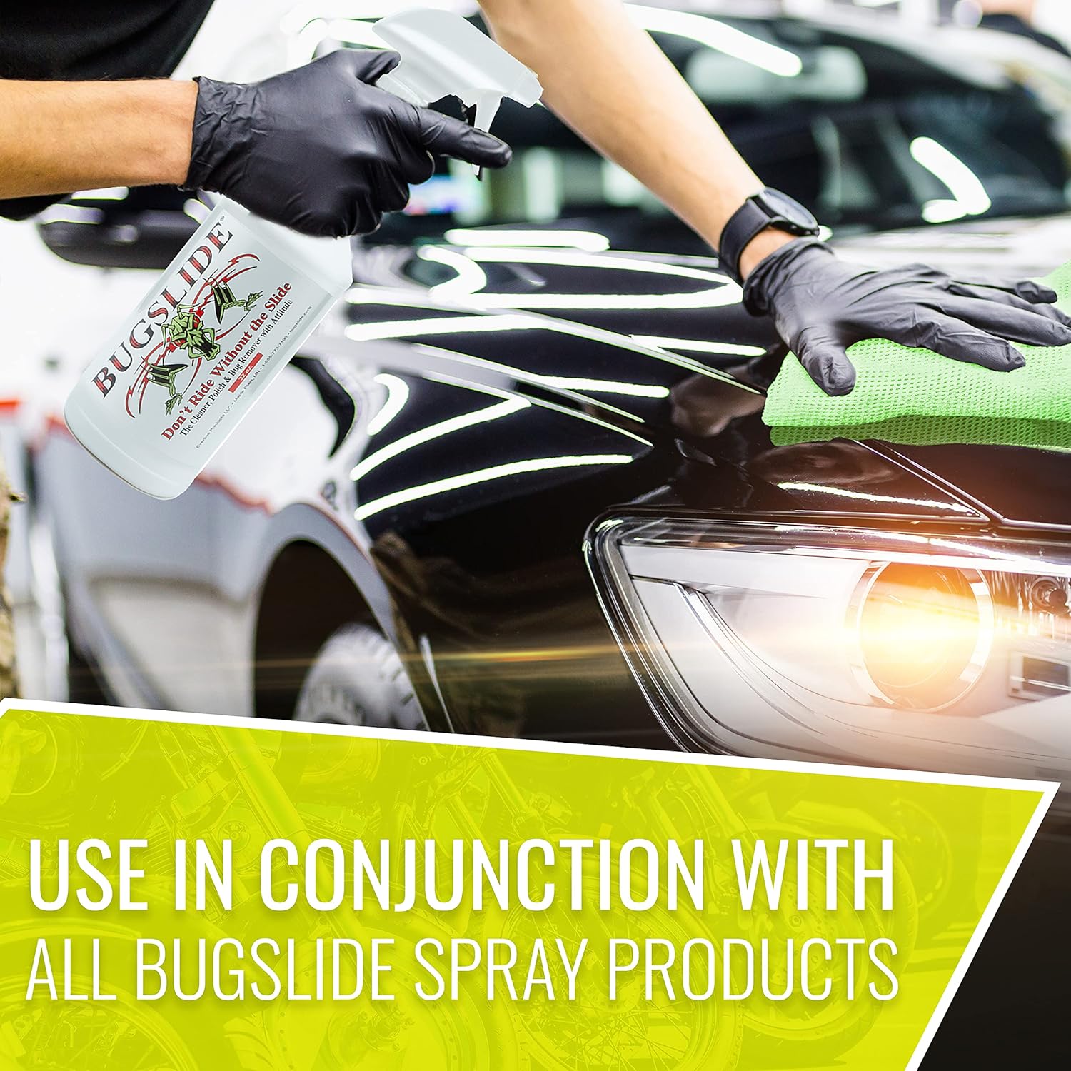 BugSlide Microfiber Mesh X-Treme Cleaning Cloth, Cleans and Polishes all Car & Motorcycle Surfaces without Scratching