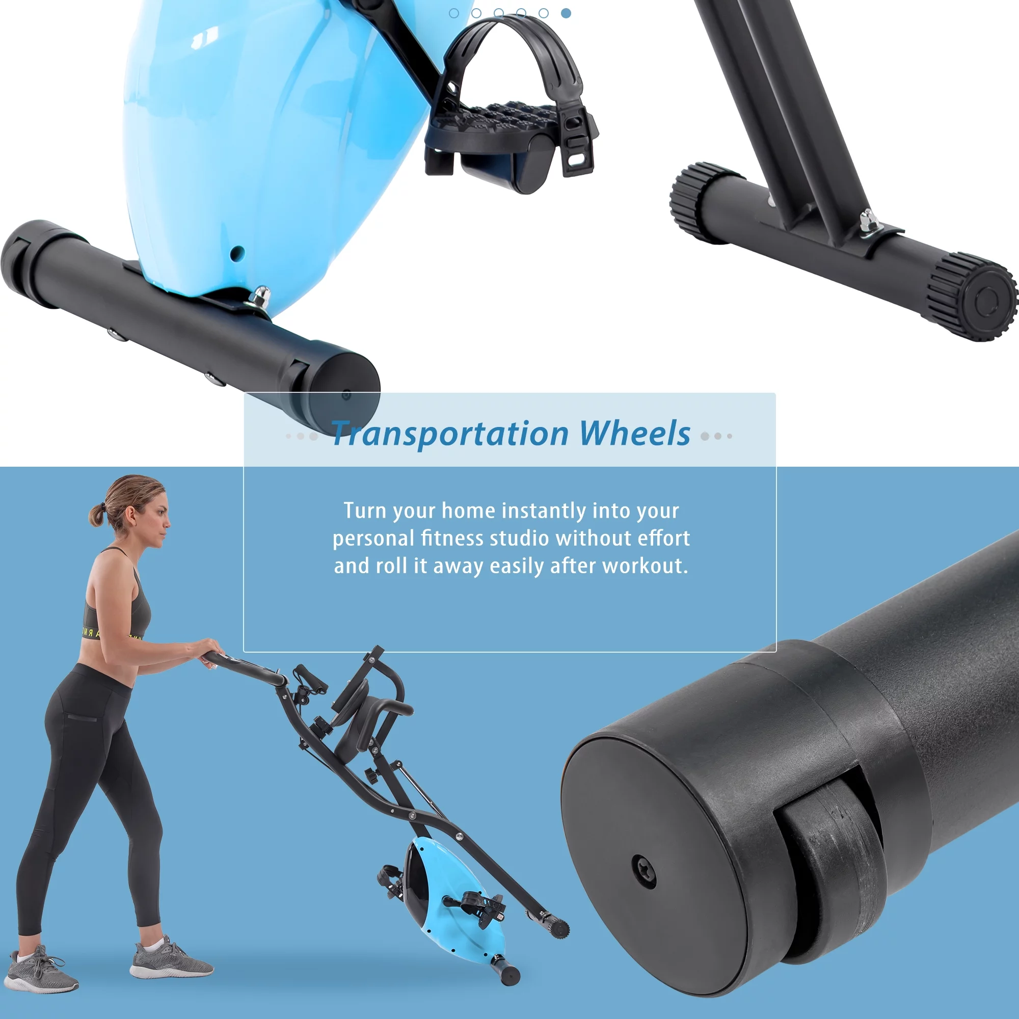 Folding Exercise Bike with Arm Workout, Recumbent Exercise Bike, Fitness Upright and Recumbent X-Bike with 10-Level Adjustable Resistance
