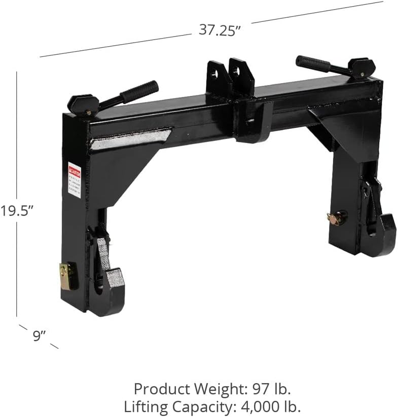 Titan Attachments Category 2 Quick Hitch 3 Point Powder Coated Steel