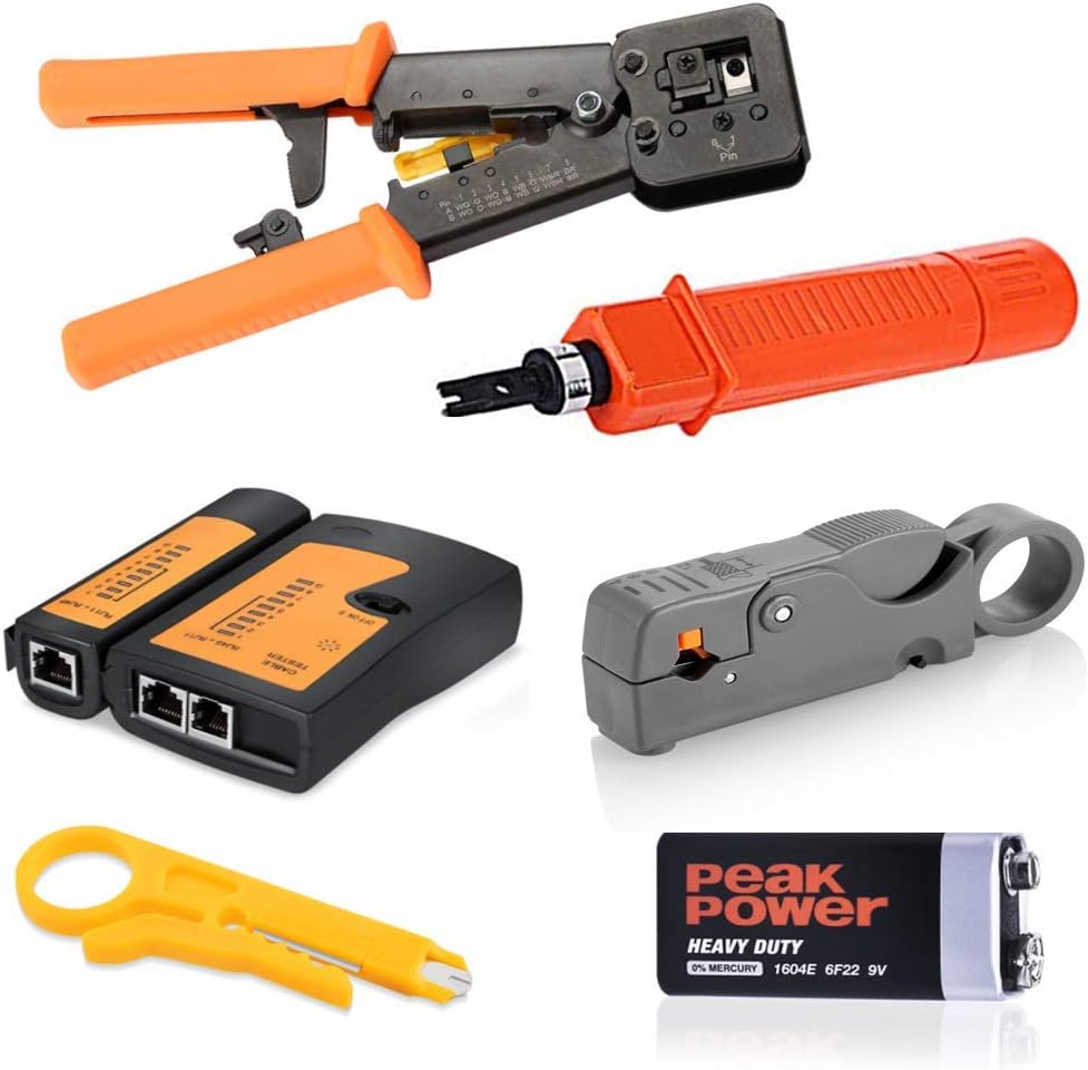 Professional 13 in 1 Network Computer Maintenance Repair Kit，ethernet crimper kit - RJ45 Crimp Tool , RJ45 Network Cable Tester
