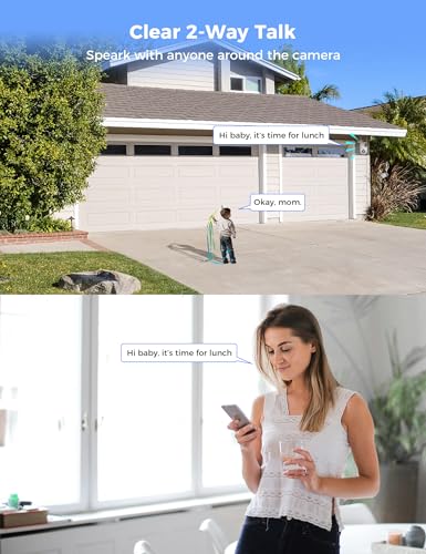 Hiseeu Wireless Security Camera System, 5G/2.4G WiFi, Dual Lens View, Full HD Color Night Vision, Smart Motion Detection, Auto Track,Two-Way Audio