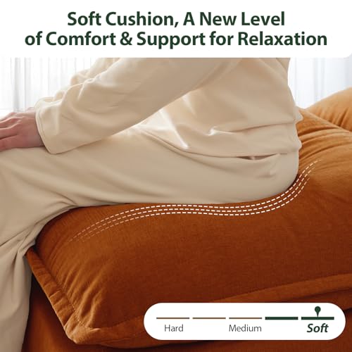 Cloud Couch Sectional for Living Room L Shaped Couch Modular Sectional Sofa Chenille Fabric for Apartment Ivory Beige