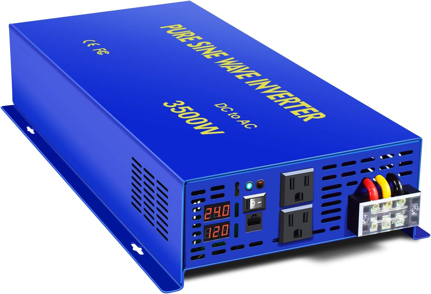 XYZ INVT 36 Volt Inverter 3500W Pure Sine Wave Inverter DC to AC, 36v to 110V 120V with 15ft Remote Switch, Surge 7000w