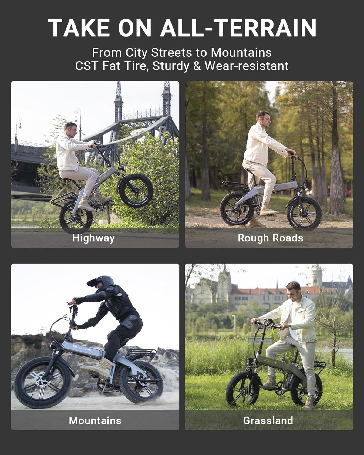 Folding Electric Bike for Adults 1200W Peak BaFang Motor 30MPH 60Miles Range 48V 15AH (720WH) Removable Battery 20" Fat Tire E-Bikes for Adults UL
