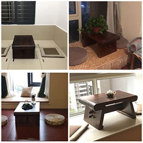 Retro Low Table Coffee Table Japanese Tatami Table Living Room Zen Tea Table Coffee Table Suitable for Bay Window (Size : 60x40x30cm)