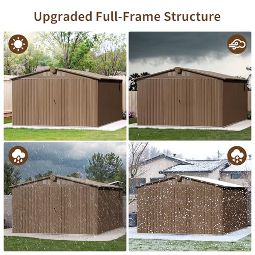 NicBex 6×5 Resin Outdoor Storage Shed with Floor & Window– All-Weather Lockable Small Tool Shed