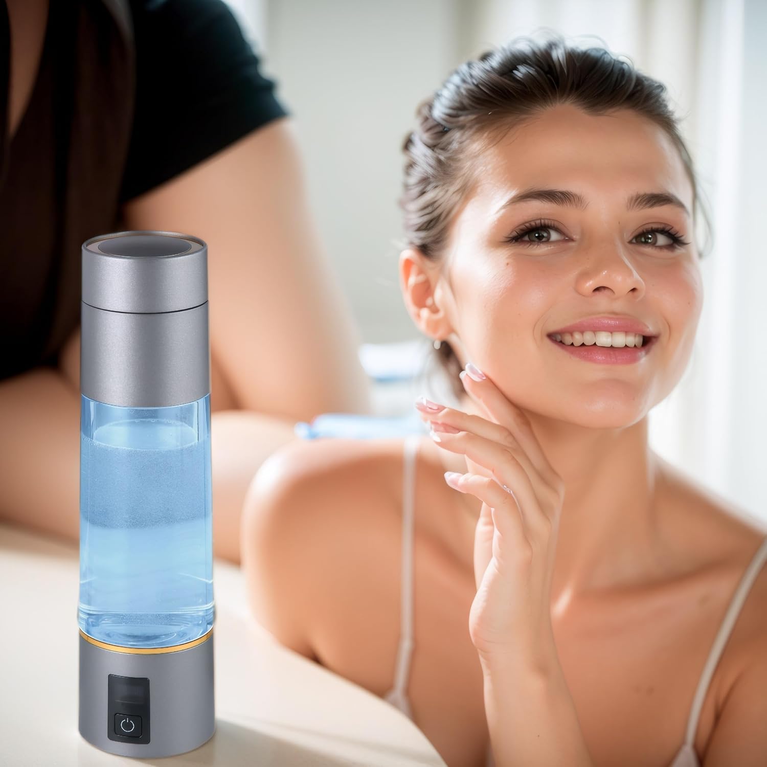 Hydrogen Water Bottle,Generates Real 4000ppb Pure Hydrogen Rich Concentration Ionized Alkaline Water Generator