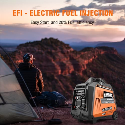 GENMAX Generator，EPA Compliant, Eco-Mode Feature, Ultra Lightweight for Backup Home Use & Camping