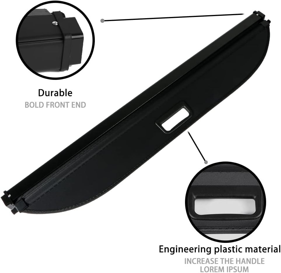 Hansshow Cargo Privacy Cover for Tesla Model Y 2020-2021 Cargo Rear Retractable Trunk Cover (Model Y Trunk Covercanvas) Pack of 2