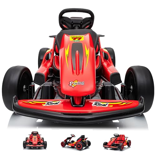 24V Electric Go Kart for Kids, Crazy Drift Cart with 400W Motors, EVA Tires, Max Speed 8.1 MPH, Music, Wireless