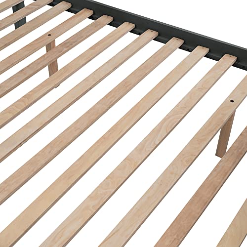 Ball & Cast Full Over Full Bunk Bed with Twin Size Trundle and Built in 4 Drawer,Wood Bunkbed w/Storage Ladder & Slat Support
