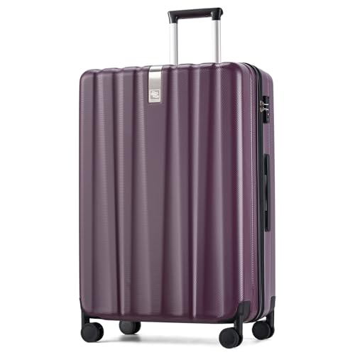 Hanke 29 Inch Luggage Suitcases With Spinner Wheels Lightweight PC hardside Rolling Suitcase With Travel Lock, Checked-Large 29-Inch(Blackish Green)