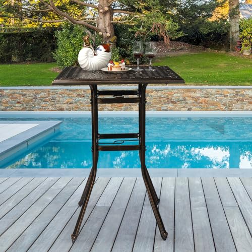 BIVVI 32” Cast Aluminum Outdoor Side Table