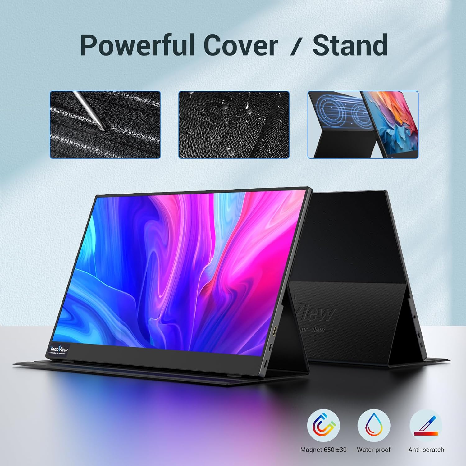InnoView Portable Monitor, 15.6 Inch FHD 1080P HDMI USB C Second External Monitor for Laptop, Desktop, MacBook, Phones, Tablet, PS5/4, Xbox, Switch