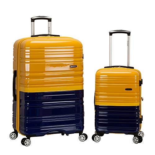 Rockland Melbourne Hardside Expandable Luggage with Spinner Wheels, 2TONENAVY, 2 Piece (20/28)