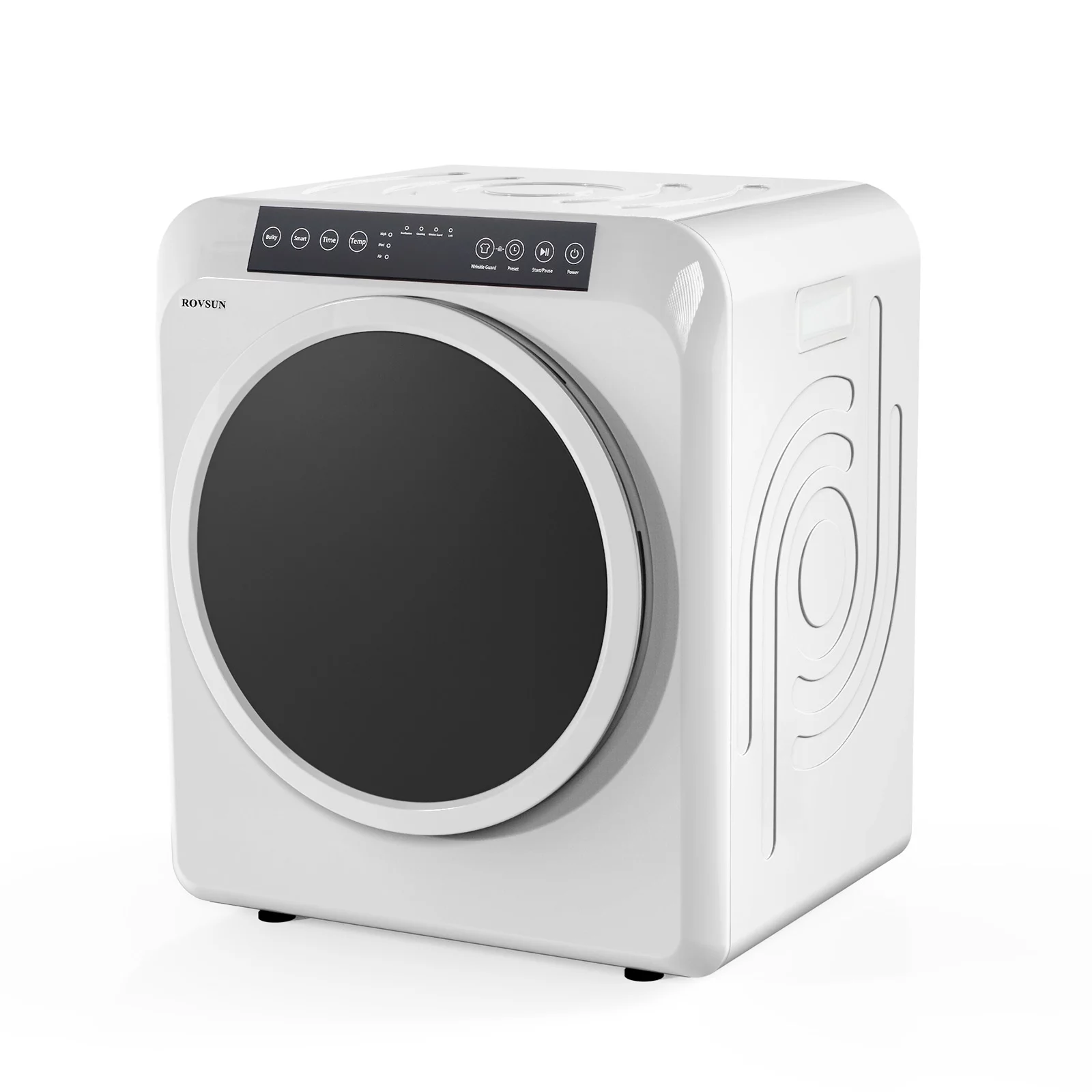 ROVSUN 13.2LB Portable Clothes Dryer, 3.5 Cu.Ft High End Front Load Tumble Laundry Dryer with LED Touch Screen & Ultraviolet Disinfection, 1300W