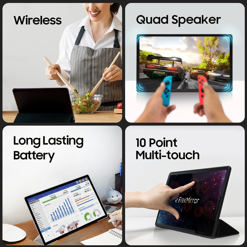 OLED 13.3" 1080P Portable Wireless Monitor FHD DCI-P3 100%, 0.2ms, 700000:1, Touchscreen, StereoQuad Speakers, USB Type-C