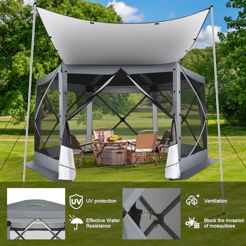 COBIZI 12x12ft Pop up Gazebo Screen Tent Screen House for Camping, Camping Outdoor Screened Gazebo, Canopy Tent