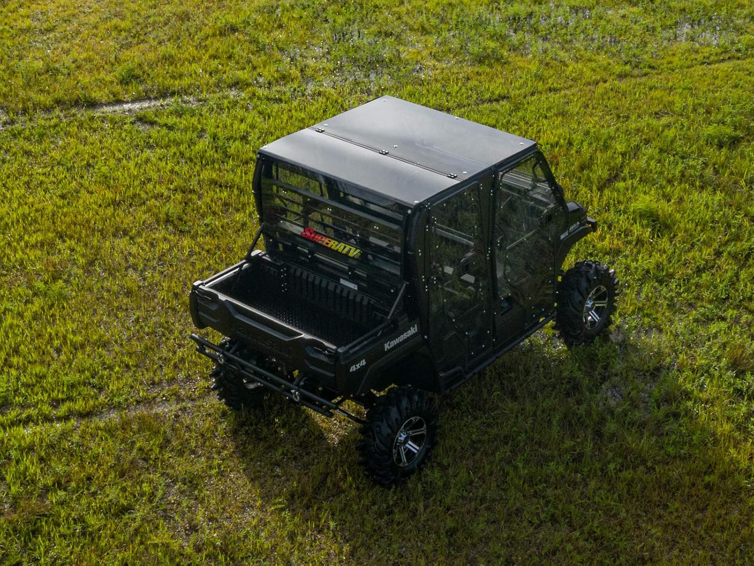 SuperATV Dark Tinted Roof for 2016+ Kawasaki Mule Pro DXT/FXT | 1/4 Polycarbonate | Protects From Elements Without Obstructing View | Works With Cab