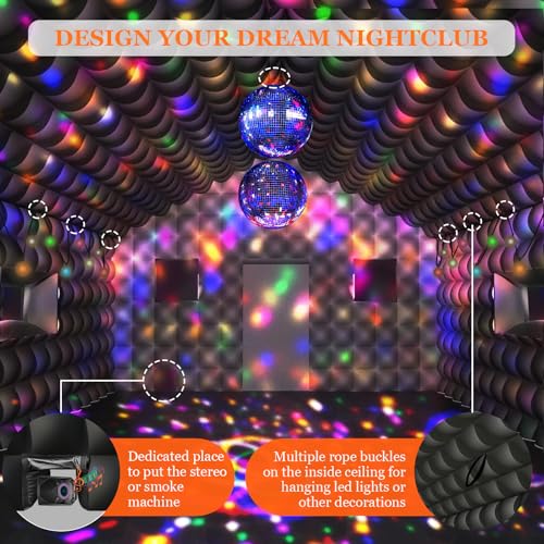 Inflatable Nightclub 20x16.5x12 Ft, Large White Inflatable Party Club Tent for Adults Birthday Backyard Wedding Rental, 2 Doors and Logo Area