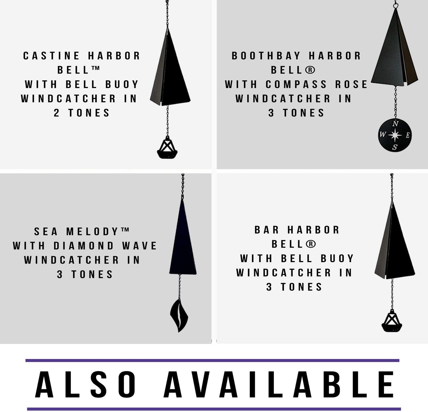 North Country Boothbay Harbor 3-Tone Wind Bell Chimes with Compass Rose &mdash; Unique Outdoor Wind Chime Catcher &mdash