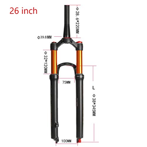 AREOEV Front Suspension Forks,Damping Adjustment Bicycle Shock Absorber Front Fork Air Fork 26/27.5/29in 100mm Travel