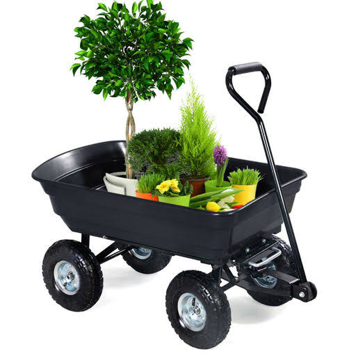 Giantex 660lbs Garden Dump Cart Dumper Wagon Carrier Wheel Barrow Air Tires Heavy Duty
