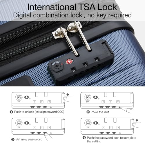 Hanke 29 Inch Luggage Suitcases With Spinner Wheels Lightweight PC hardside Rolling Suitcase With Travel Lock, Checked-Large 29-Inch(Blackish Green)