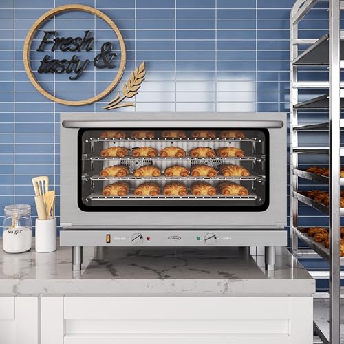 KoolMore 32 in. Commercial Countertop Convection Oven, Holds Full Size Pans, 4 Racks and 3500W of Power, 240V in Stainless-Steel